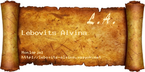 Lebovits Alvina névjegykártya